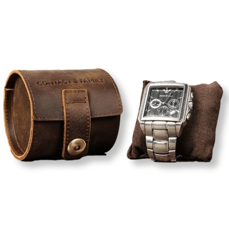 Cow Leather Single Slot Watch Roll Case