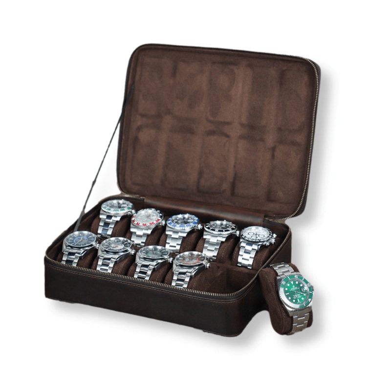 Vintage Cowhide 10/12 Slots Watch Box Organize 12 slots