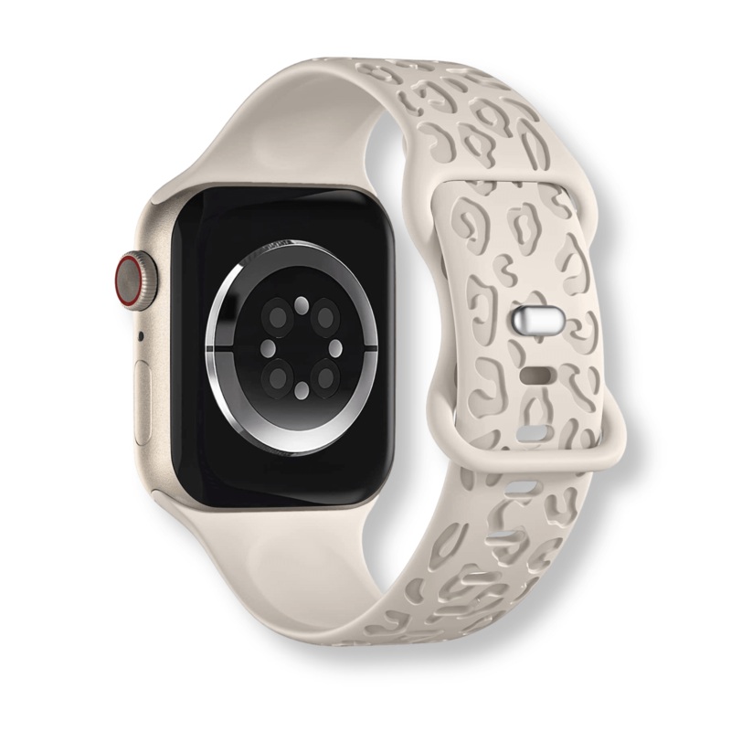 Engraved Leopard Silicone Strap for Apple Watch