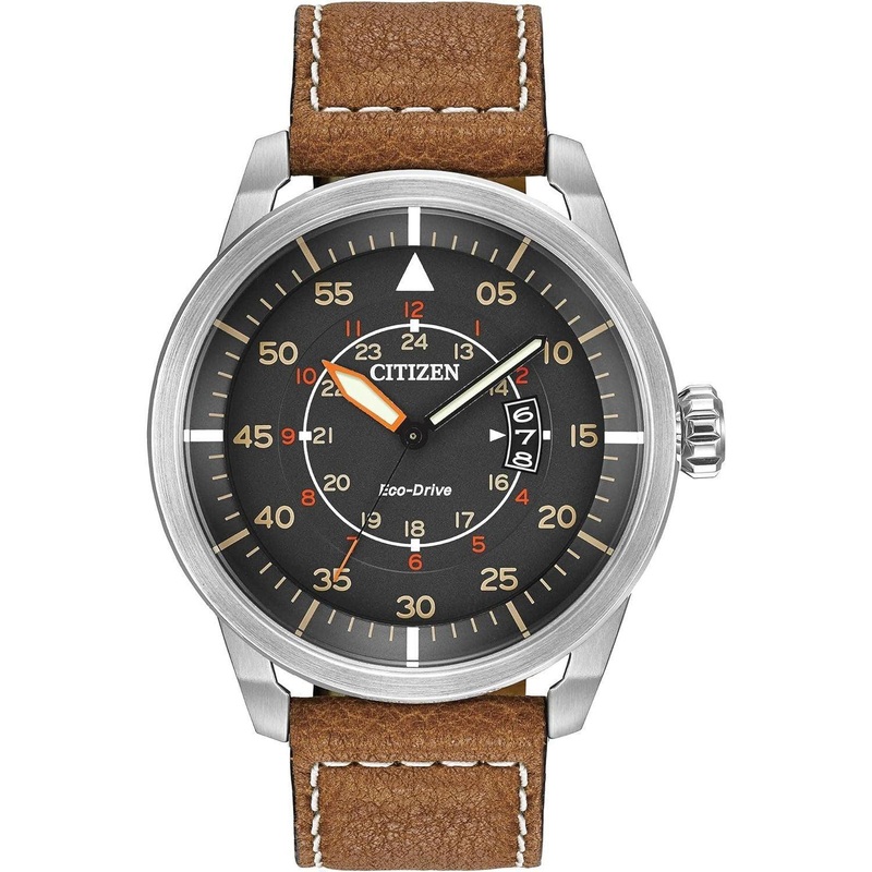 Citizen Eco-Drive Avion Watch with Leather Strap (AW1361:10H)