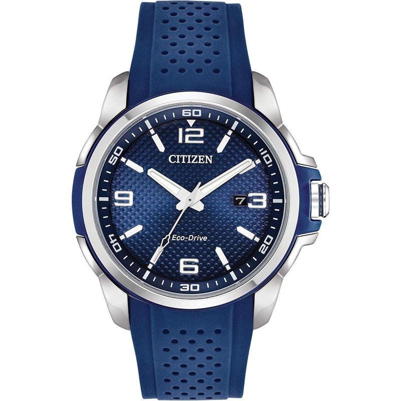 Citizen Eco-Drive Weekender Watch – Stainless Steel & Blue Strap (Model: AW1158-05L)