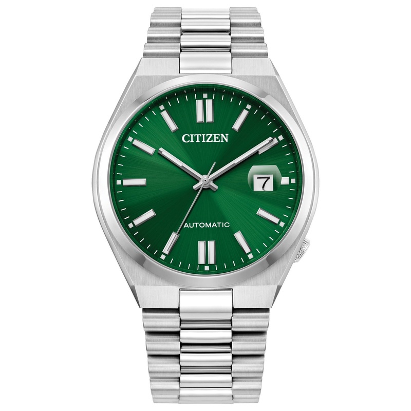 Citizen Men’s Tsuyosa Sport Luxury Watch – Silver Stainless Steel, Green Dial, Automatic (Model: NJ0150-56X)