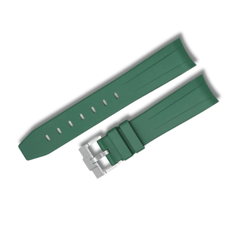 Unicolor Curved End Rubber Strap for Omega X Swatch MoonSwatch