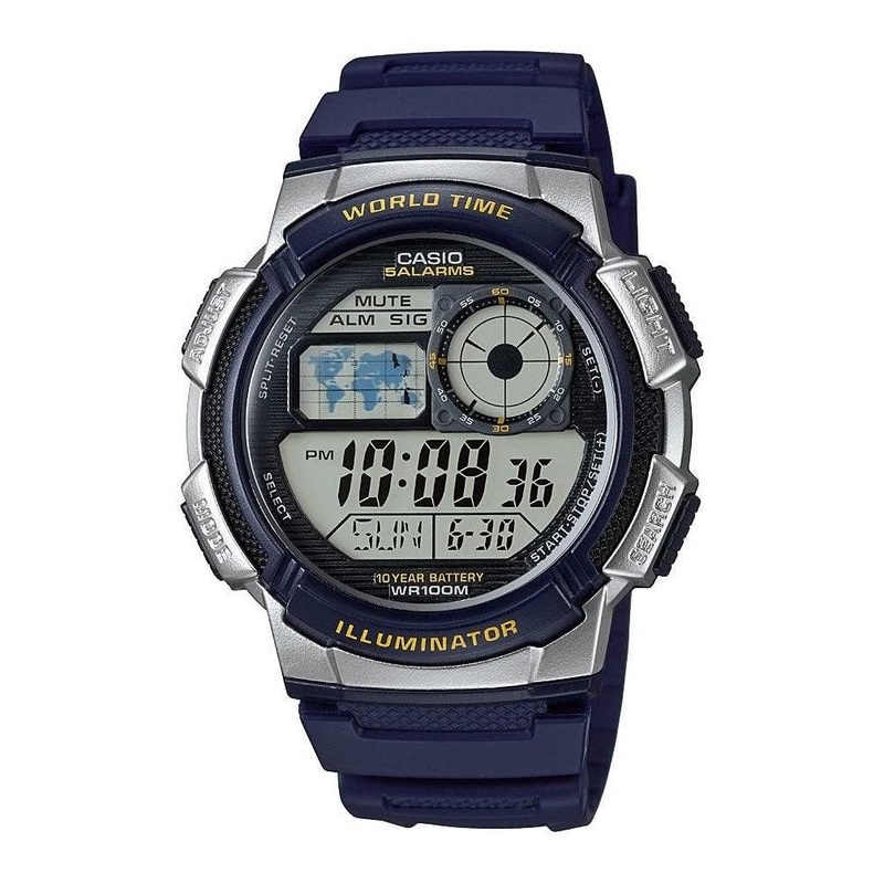 Casio AE1000W Men’s Digital Watch: 100M Water Resistant Blue