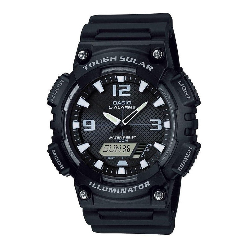 Casio AQS800W: Solar-Powered Analog-Digital Watch Black