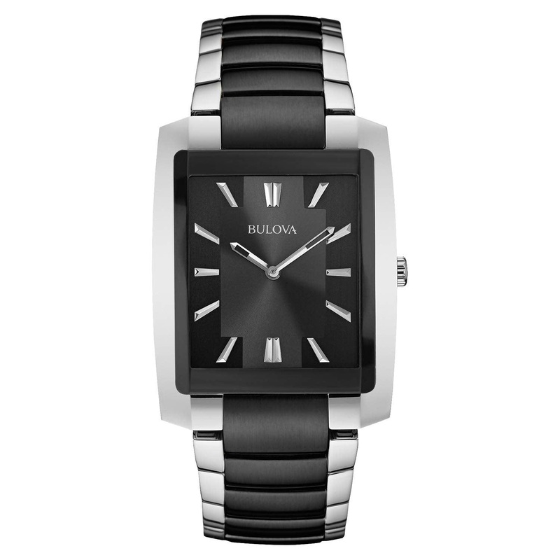 Bulova Men’s Classic Rectangle 2-Hand Quartz Watch Stainless/Black
