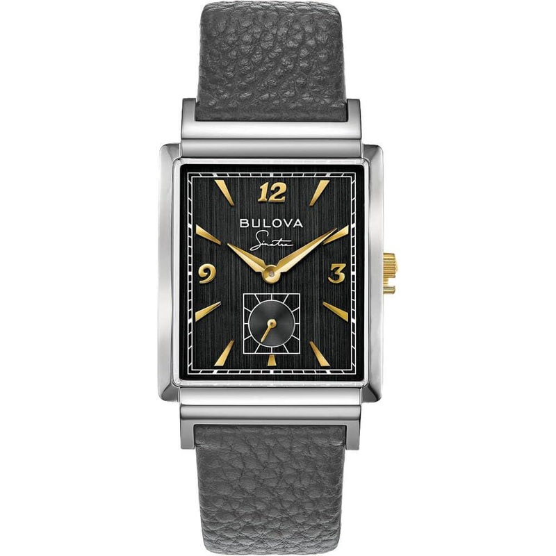 Bulova Men’s Frank Sinatra My Way Leather Strap Watch Silver Tone/ Grey Strap