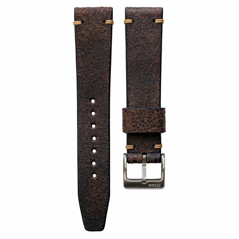 Two-Stitch Vintage Buffalo Leather Watch Strap