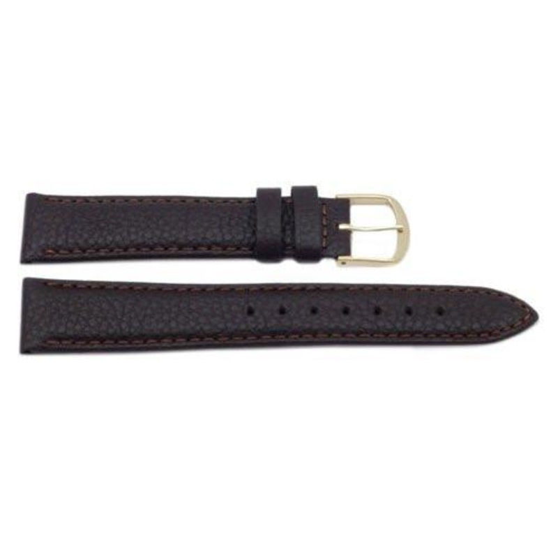 Genuine Textured Leather Dark Brown Watch Strap Dark Brown