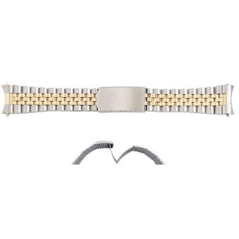 Hadley Roma Dual Tone Rolex Jubilee Style Watch Bracelet Dual Tone