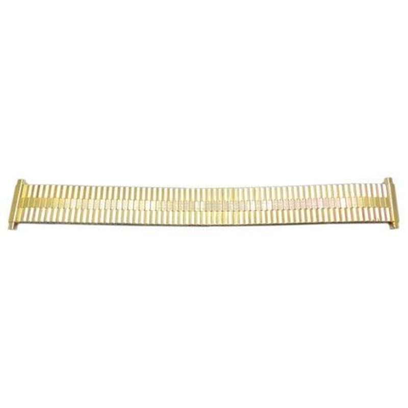 Bandino Slim Polished Gold Tone 16-21mm Expansion Watch Band Gold