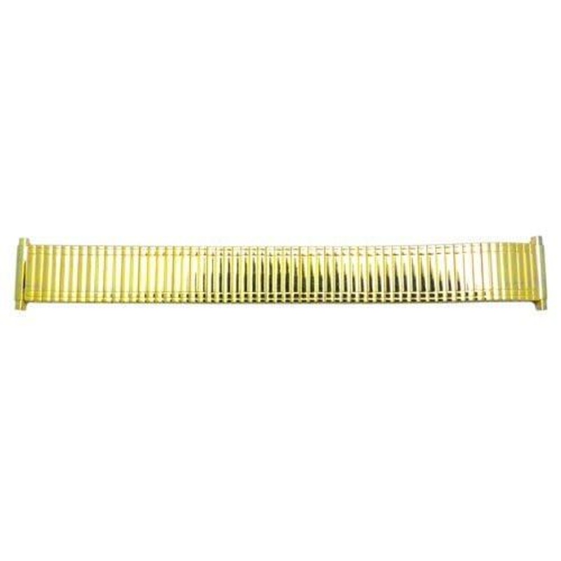 Bandino Slim Polished Gold Tone 16-22mm Expansion Watch Band Gold