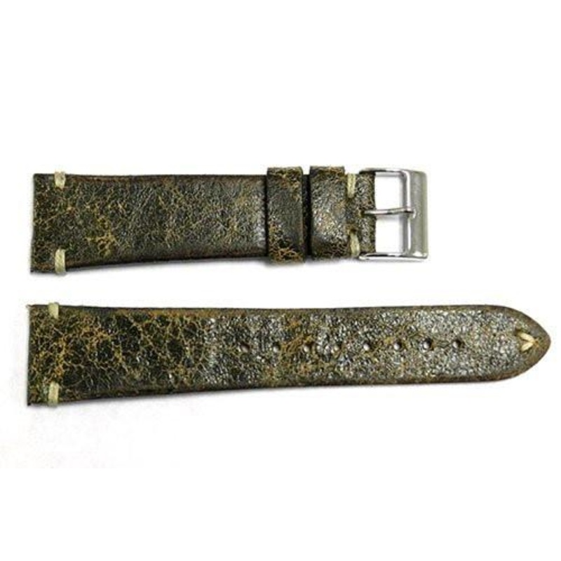 Vintage Handmade Stitched Distressed Leather Watch Band Distressed