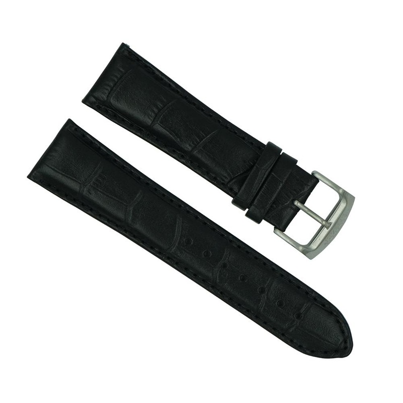 23mm black alligator grain genuine leather Black