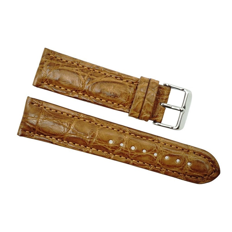 22mm Genuine Alligator Honey Watch Strap