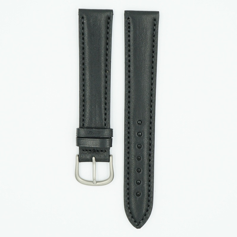 Vegetable Tanned Long Black Leather Watch Band