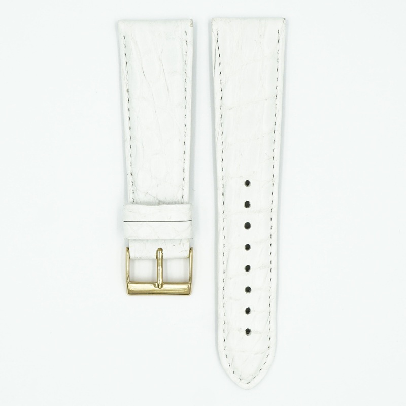 Womens Crocodile Watch Strap – White