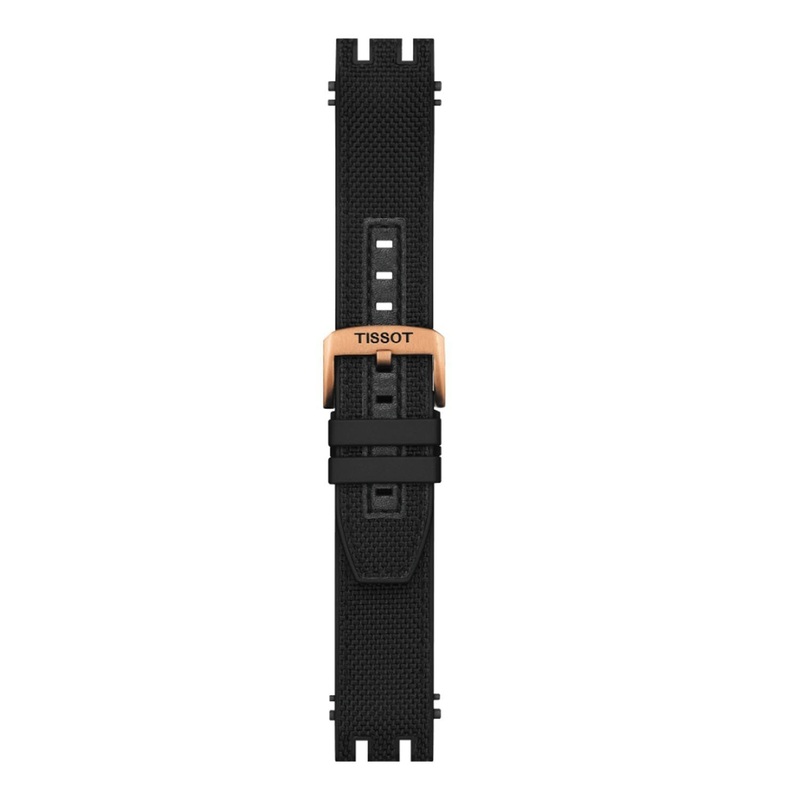Tissot Black Rubber Leather Fabric watch Strap T603043411 Black