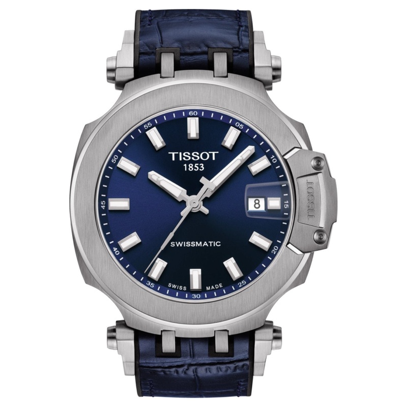 Tissot 22mm T-Race Blue Leather Strap Blue