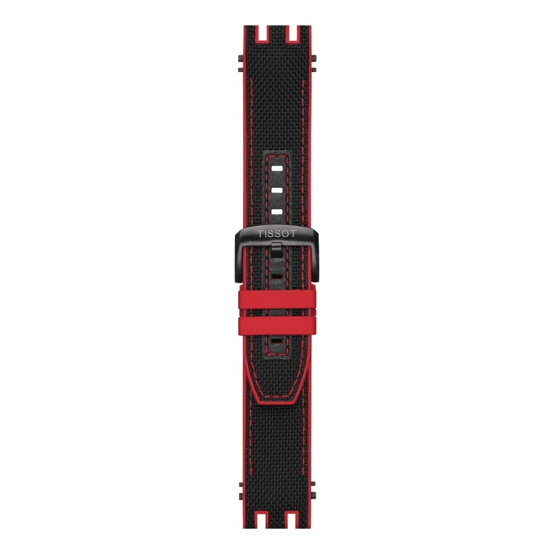Tissot 22mm T-Race Black Silicone-textile Strap Black