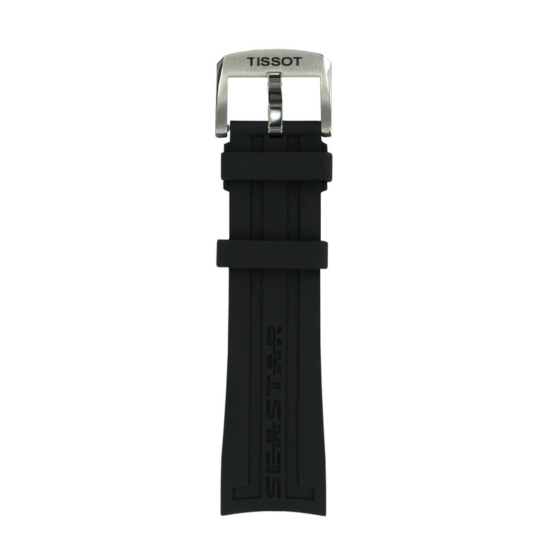 Tissot 23mm Seastar 1000 Black Silicone Rubber Strap Black