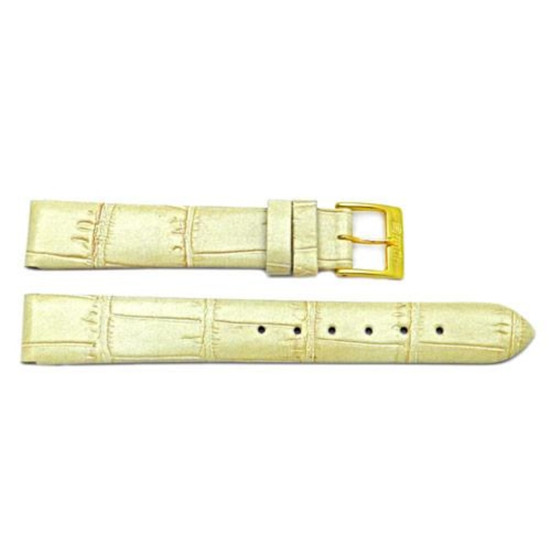 Alligator Grain Flat Genuine Leather Watch Strap – Assorted Colors Black