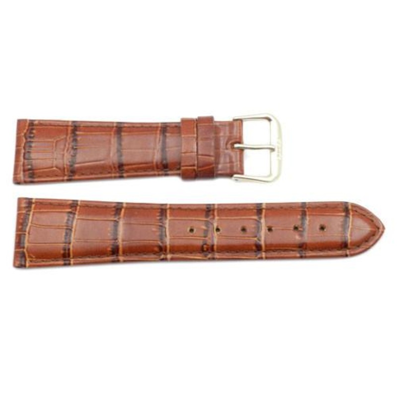 Alligator Grain Genuine Leather Watch Strap Black