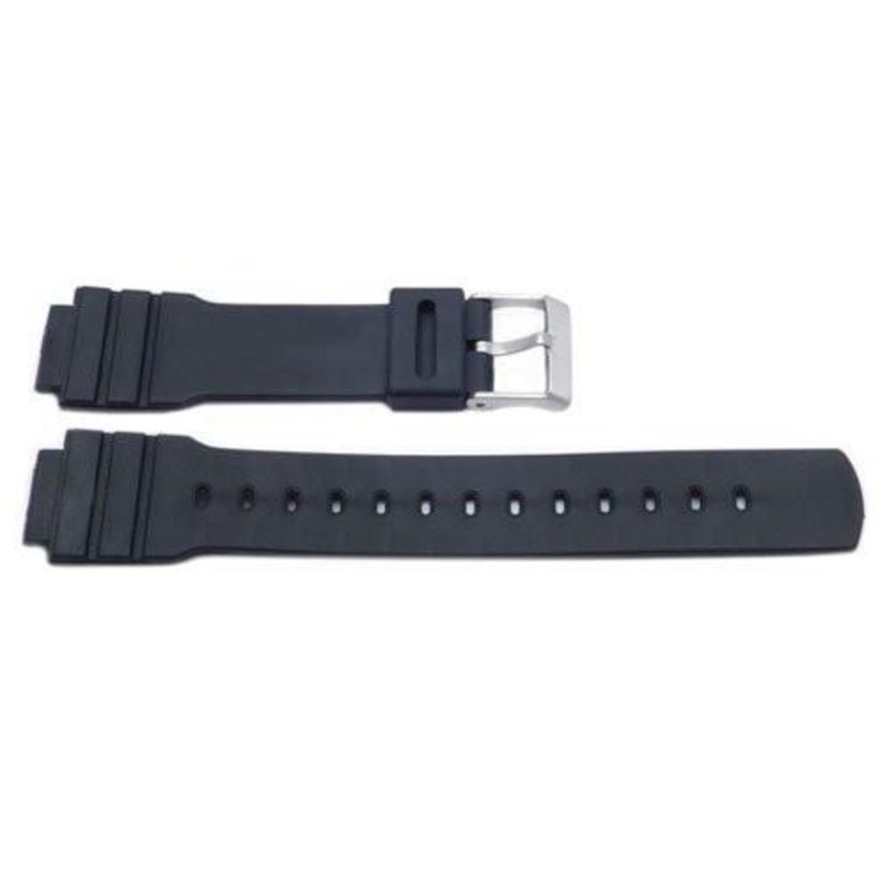 Black Casio Style 16mm Watch Band P3040 Black