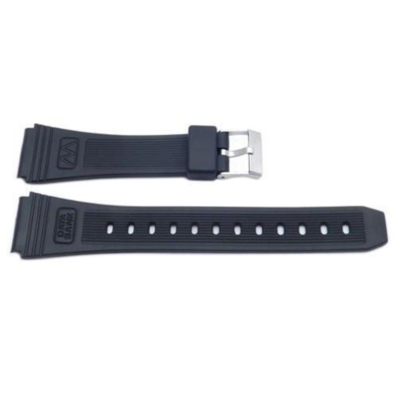 Black Casio Style Databank Watch Strap Black