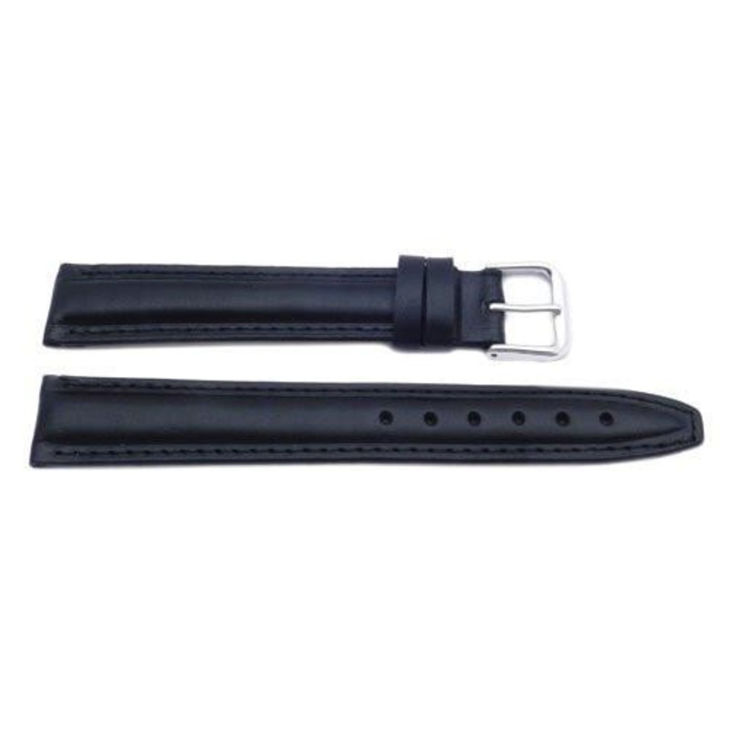 Black Oil Tanned Leather Long Ladies’ Watch Strap Black