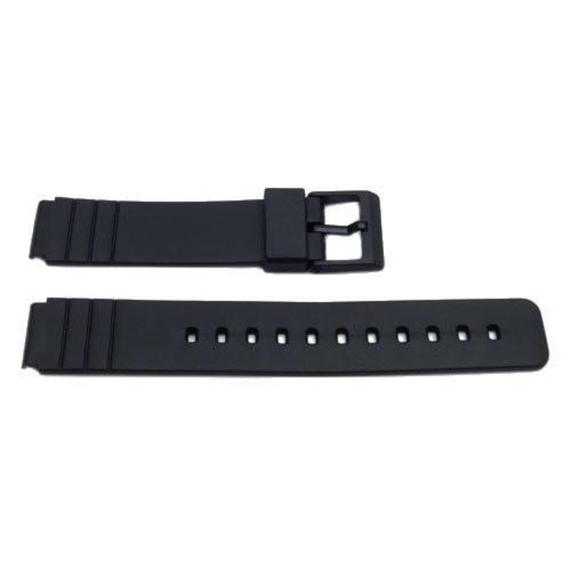 Black Resin Casio Style 16mm B-Y006 Watch Strap Black