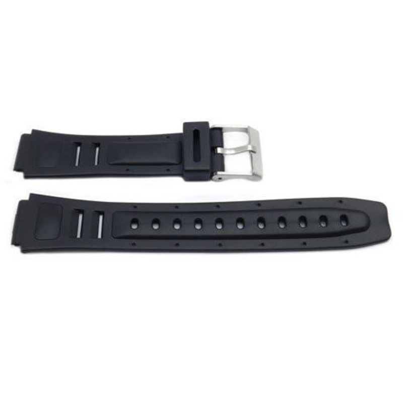 Black Resin Casio Style 17mm B-Y007 Watch Band Black