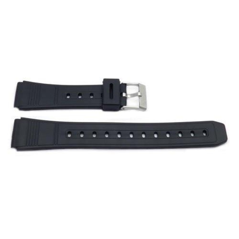 Black Resin Casio Style 18mm B-Y009 Watch Band Black