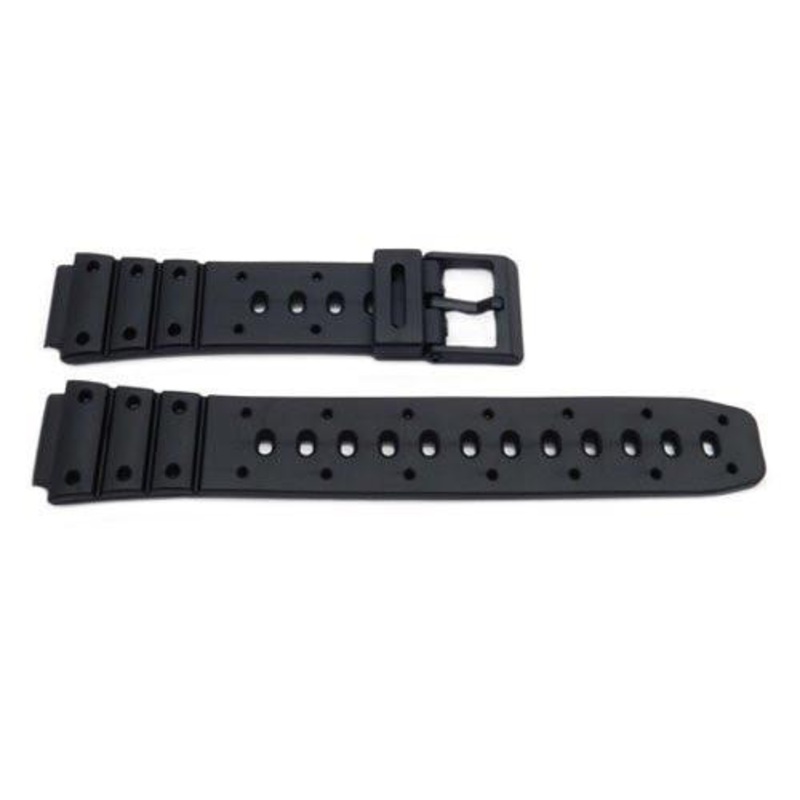 Black Resin Casio Style B-Y013 17mm Watch Band Black