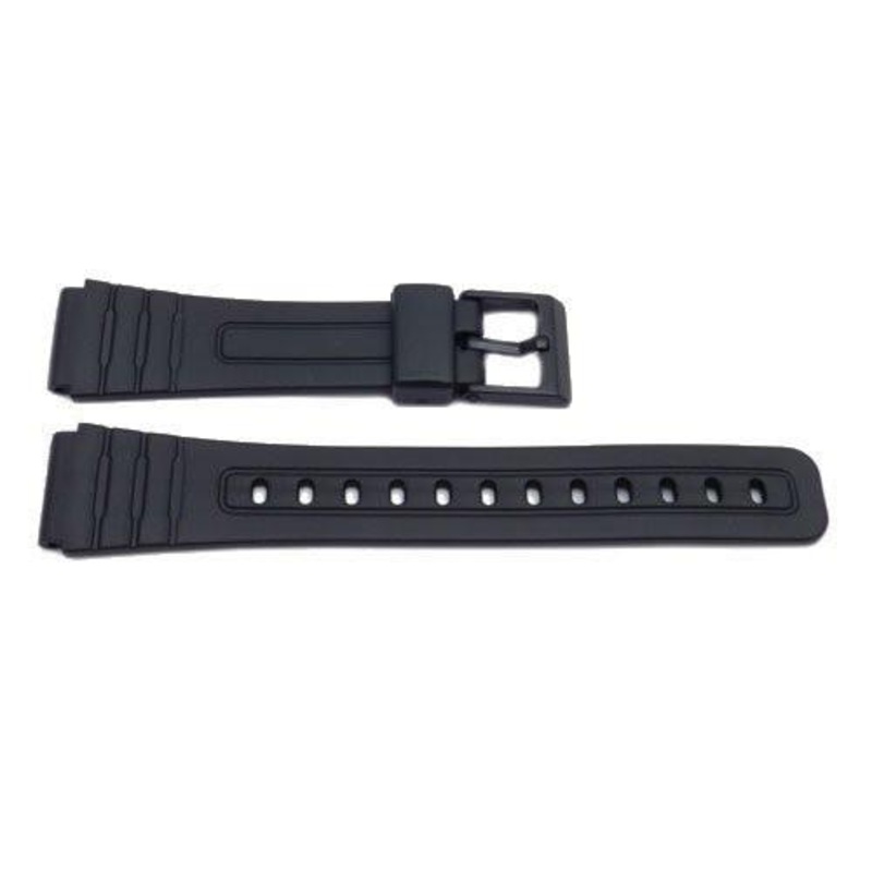 Black Resin Casio Style B-Y015 18mm Watch Band Black