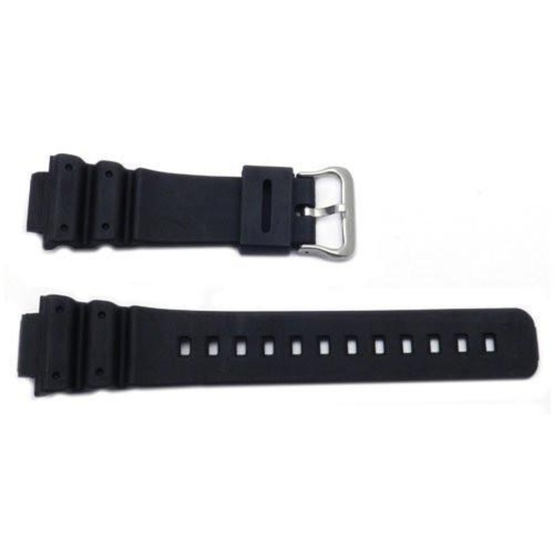 Black Rubber 16mm B-P144-G Watch Strap Black