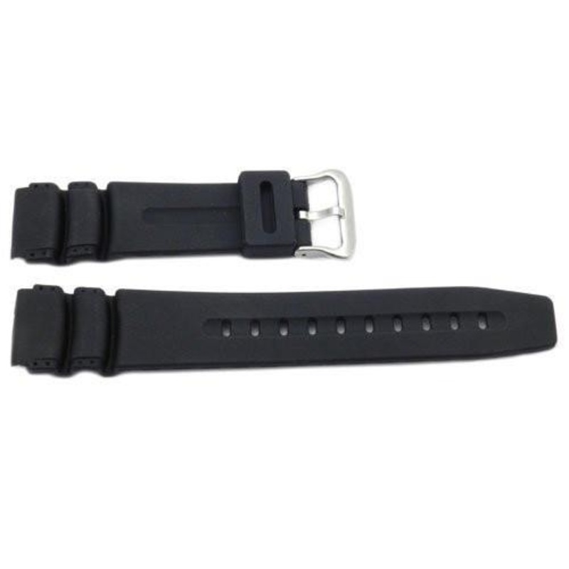 Black Rubber 20mm Watch Strap – B-P154-B Black