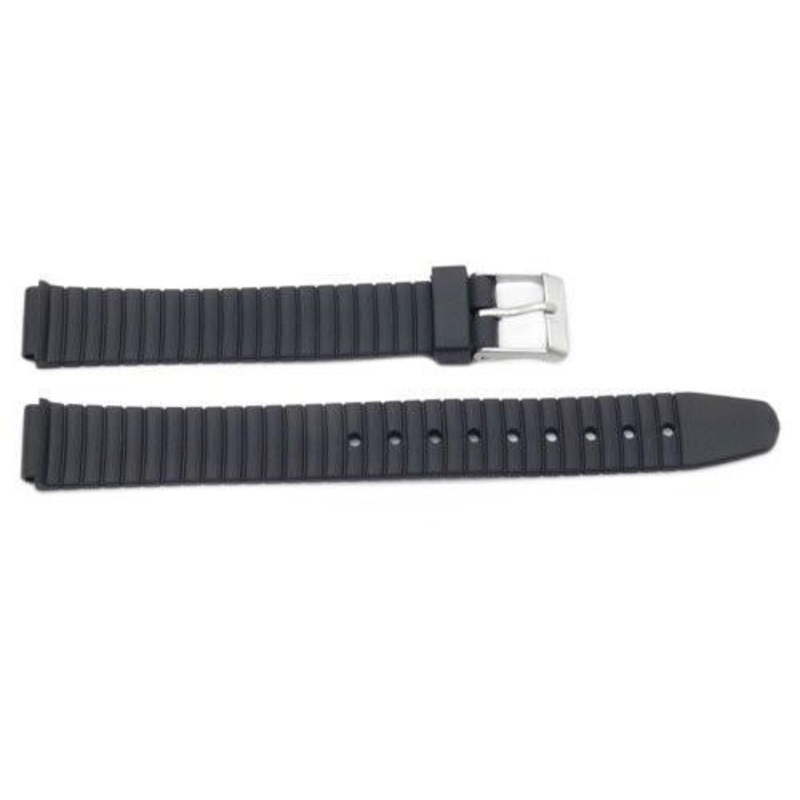 Black Rubber Casio Style 11mm Watch Band Black