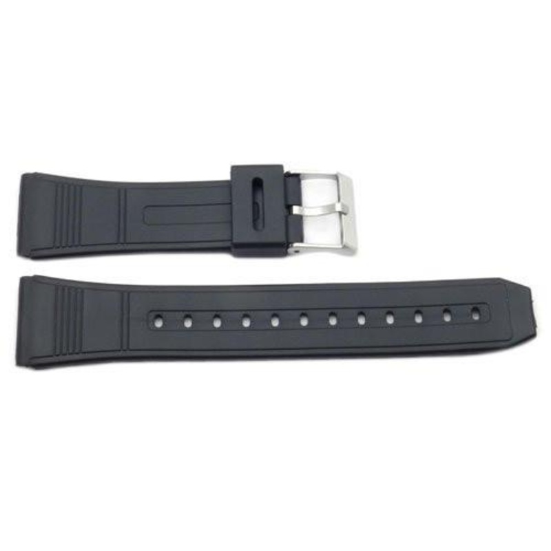 Black Rubber Casio Style 22mm Watch Band Black