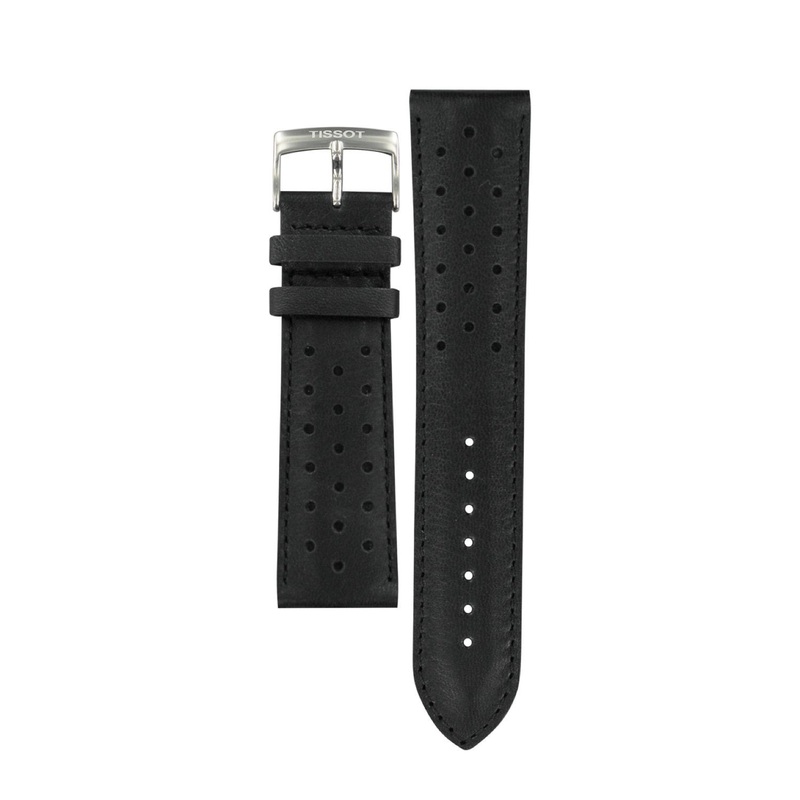 Tissot 22mm V8 Black Leather Strap Black