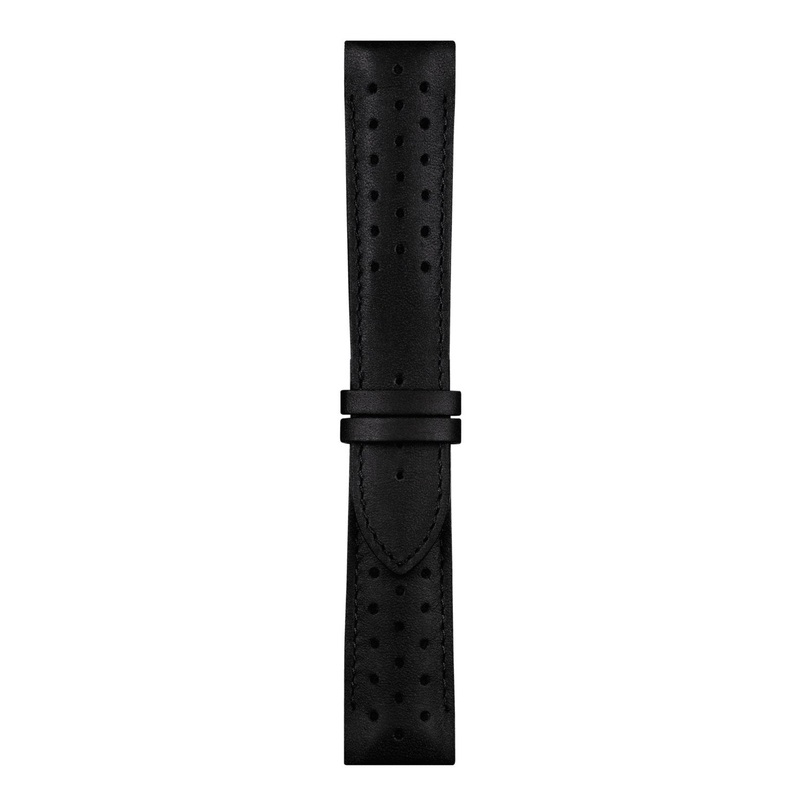 Tissot 22mm V8 Black Leather Strap without Buckle Black