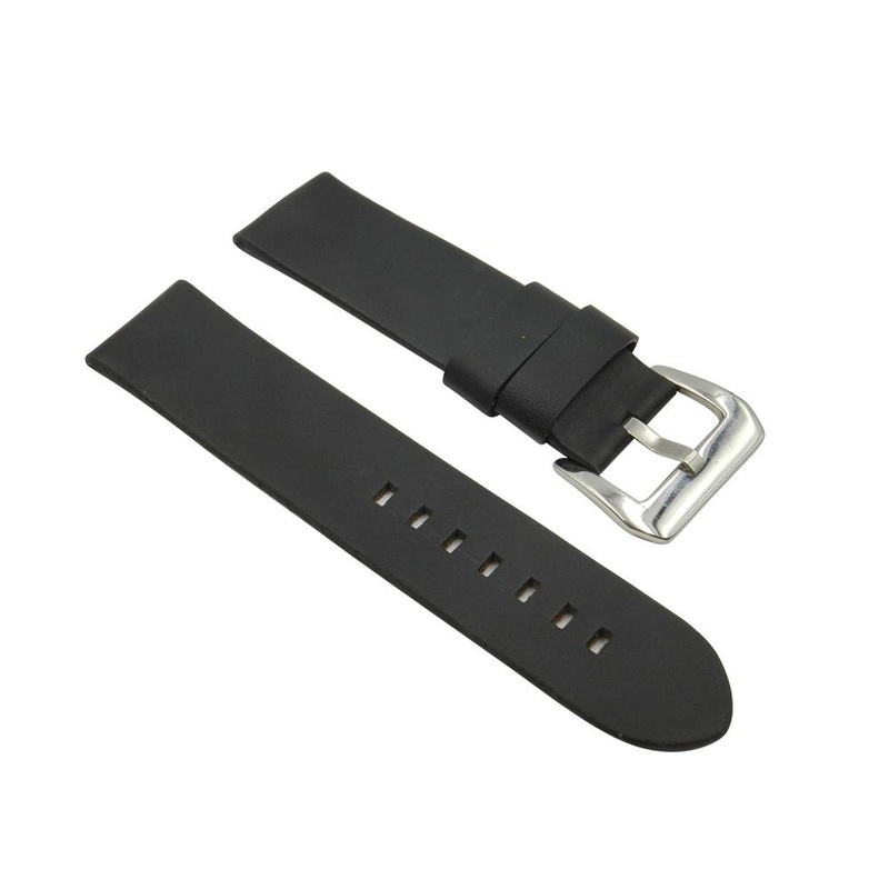 Wide Soft Leather Black Strap Black