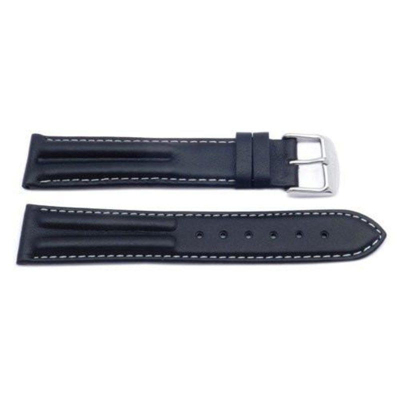 Waterproof Leather Sport Style Long Watch Band Black
