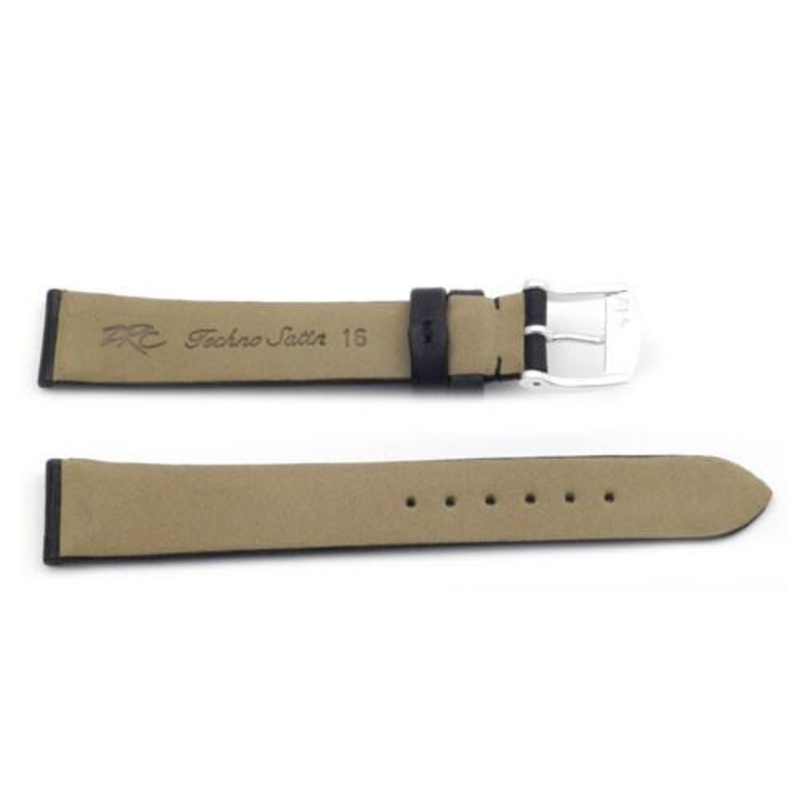 ZRC Black Leather Techno Satin Style Ladies Watch Strap Black