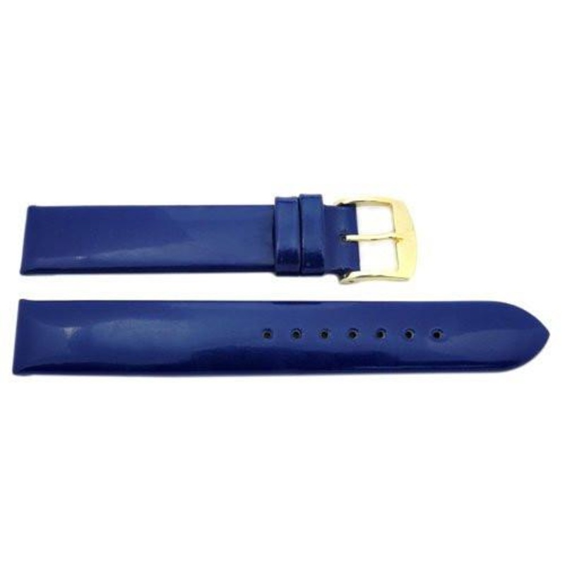 ZRC Varnished Series Genuine Calf Leather Waterproof Watch Strap Black