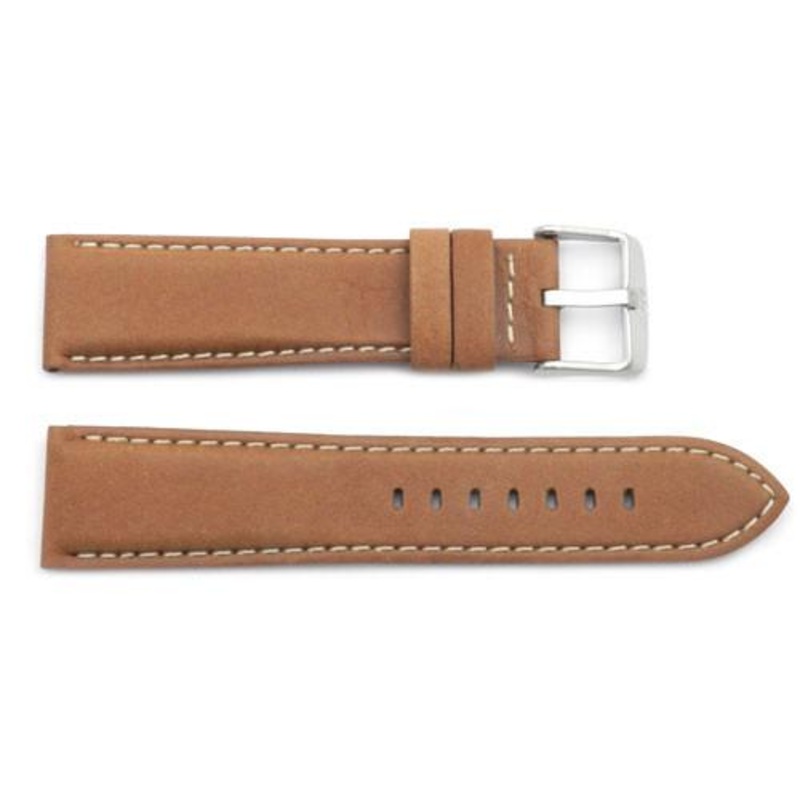 ZRC Genuine Smooth Soft Bullskin Leather Aquabracelet Waterproof Anti-Allergic Watch Band Black