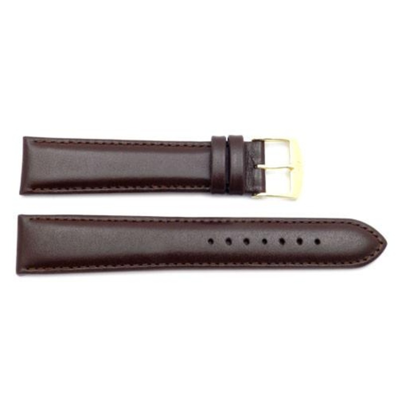 ZRC Genuine Smooth Soft Calfskin Leather Long Watch Band Black