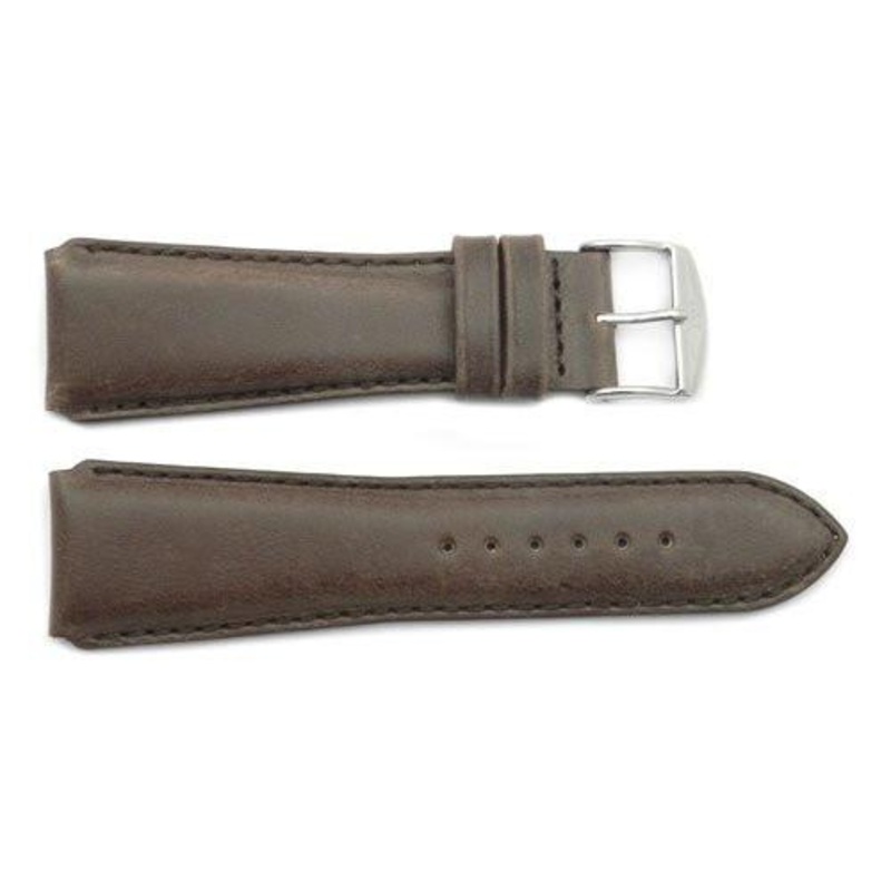 ZRC Genuine Smooth Soft Handmade Cow Leather Watch Band Black
