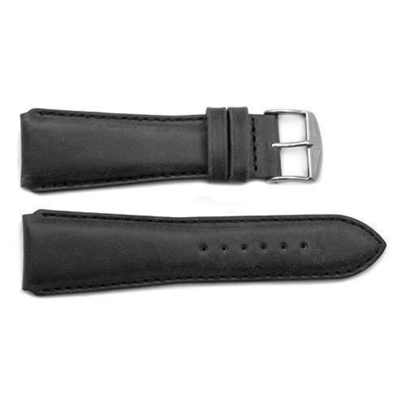 ZRC Genuine Smooth Soft Handmade Cow Leather Watch Band Black