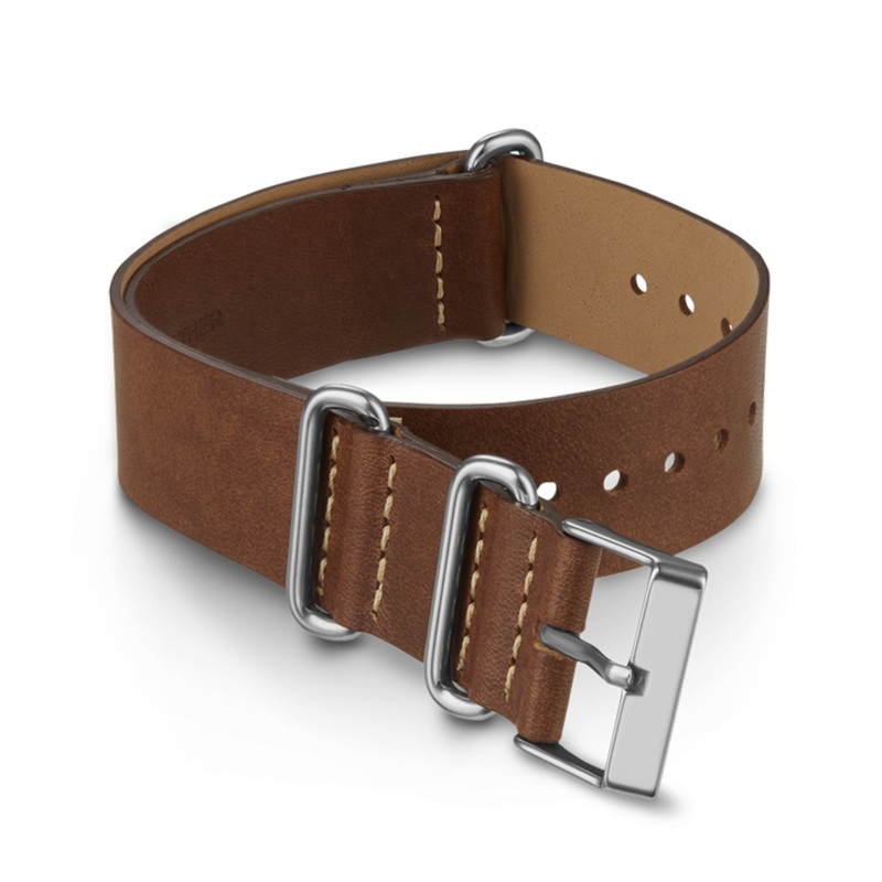 20mm Leather Slip-Thru Double Layer Strap